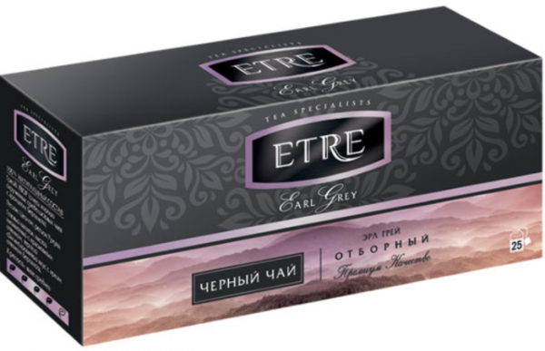 «ETRE», earl Grey чай черный с бергамотом, 25 пакетиков, 50 г