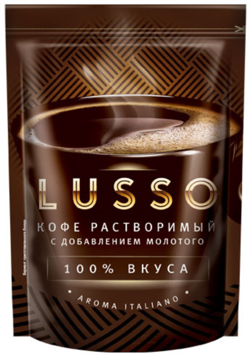 «LUSSO», кофе растворимый с добавлением молотого, 40 г