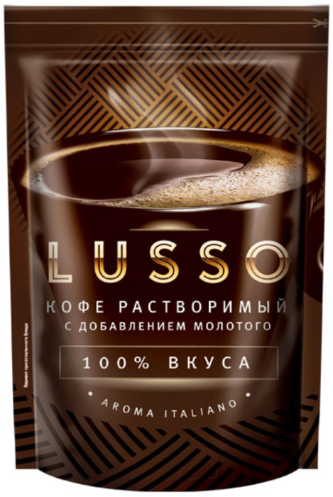 «LUSSO», кофе растворимый с добавлением молотого, 75 г