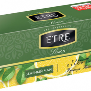 «ETRE», lemon чай зелёный с лимоном, 25 пакетиков, 50 г