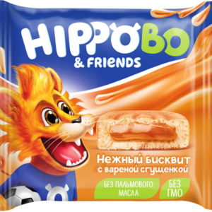 Бисквитное пирожное HIPPO BO & friends с вареной сгущенкой, 32 г