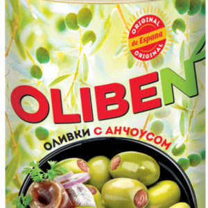 «OLIBEN», оливки крупные с анчоусами, 270 г
