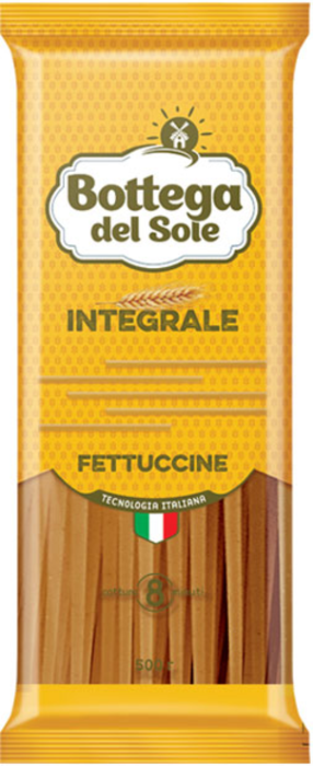 «Bottega del Sole», макаронные изделия «Фетучини», цельнозерновые, 500 г