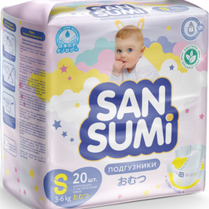Подгузники, размер S (3-6 kg) «Sansumi», 470 г