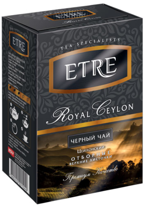 «ETRE», royal Ceylon чай черный цейлонский отборный крупнолистовой, 100 г