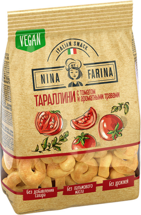 «Nina Farina», тараллини с томатом и ароматными травами, 180 г