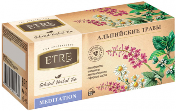 «ETRE», чайный напиток Meditation Альпийские травы, 37 г