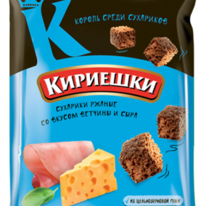 «Кириешки», сухарики со вкусом ветчины и сыра, 100 г