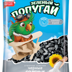 «Зелёный попугай», семечки отборные, чёрные, солёные, высший сорт, 190 г