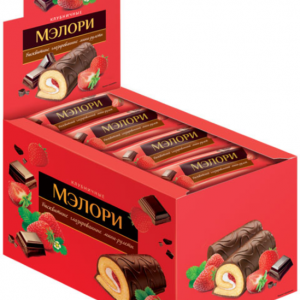 «Мэлори», мини-рулет бисквитный с клубничной начинкой, 40 г