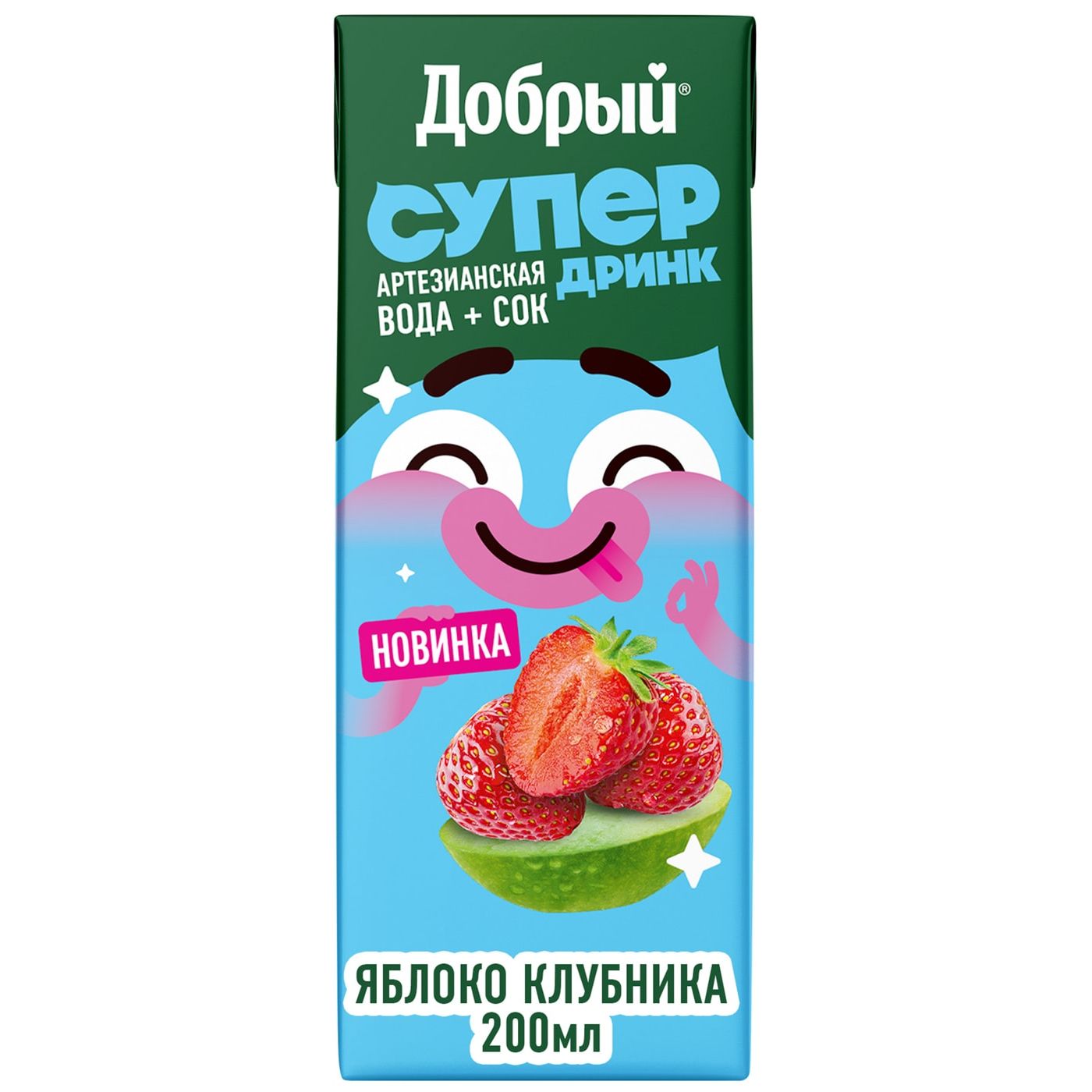 0f2fa9c2001adc9184caa36b42fa86f4.jpg Сок для детей Добрый "Супер Дринк | Яблоко-Клубника-Киви", 0,2 л