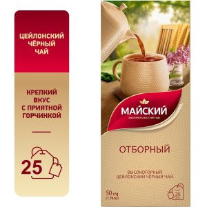 Чай черный Майский «Отборный», 25 пакетиков — купить в Красноярске
