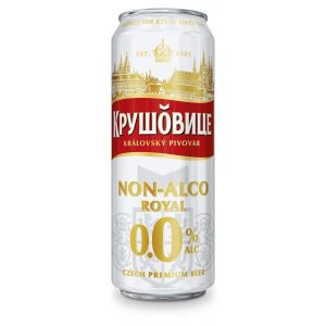 Пивной напиток светлый безалкогольный Krusovice "Non-Alco Royal 0.0", ж/б, 0,43 л