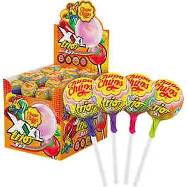 2e4nv98gybjtklmx1de2ptro1zsoumob-1.jpg Карамель леденцовая на палочке Chupa Chups "XXL Trio", с жевательной резинкой, 29 г