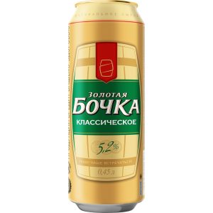 Пиво Золотая Бочка «Классическое», фильтрованное, 5,2%, ж/б, 0,45 л — купить в Красноярске
