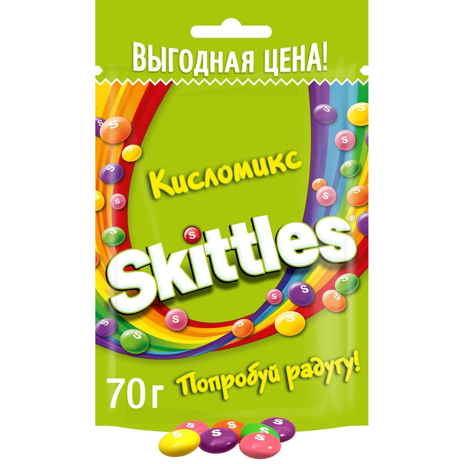 4c82e40e5952f8a7f4ec12d8d8573c16.jpg Драже Skittles "Кисломикс", в разноцветной глазури, 70 г