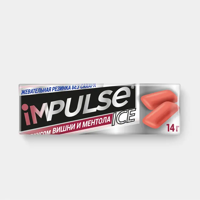 53331.webp «Impulse ICE», жевательная резинка со вкусом вишни и ментола, 14 г (упаковка 30 шт)