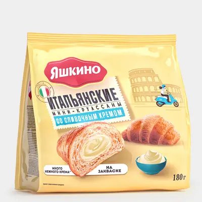 «Яшкино», мини-круассаны со сливочным кремом, 180 г «Яшкино», мини-круассаны со сливочным кремом, 180 г — купить в Красноярске