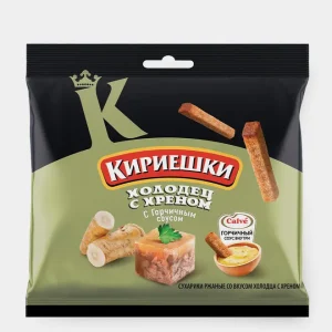 «Кириешки», сухарики со вкусом холодца с хреном и горчичным соусом «Calve», 85 г — купить в Красноярске