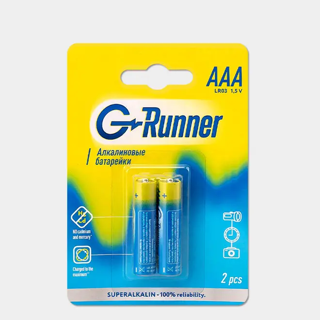 53446.webp Батарейки алкалиновые «G-runner» AAА/LR03, 1,5 V, в блистере 2 батарейки, (упаковка 12 шт)