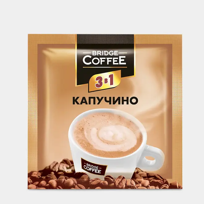 53468.webp «Bridge Coffee», напиток кофейный 3 в 1 Капучино, 20 г (упаковка 16 шт)