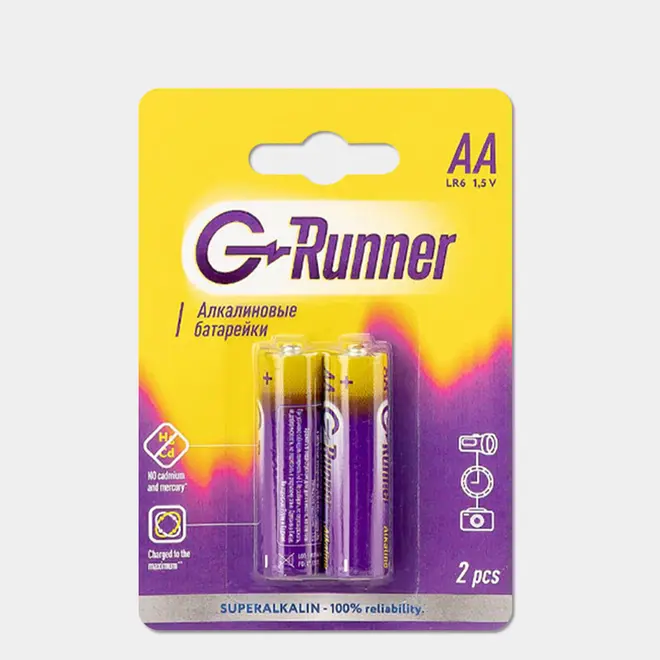 54464.webp Батарейки алкалиновые «G-runner» AA/LR6, 1,5 V, в блистере 2 батарейки, (упаковка 12 шт)