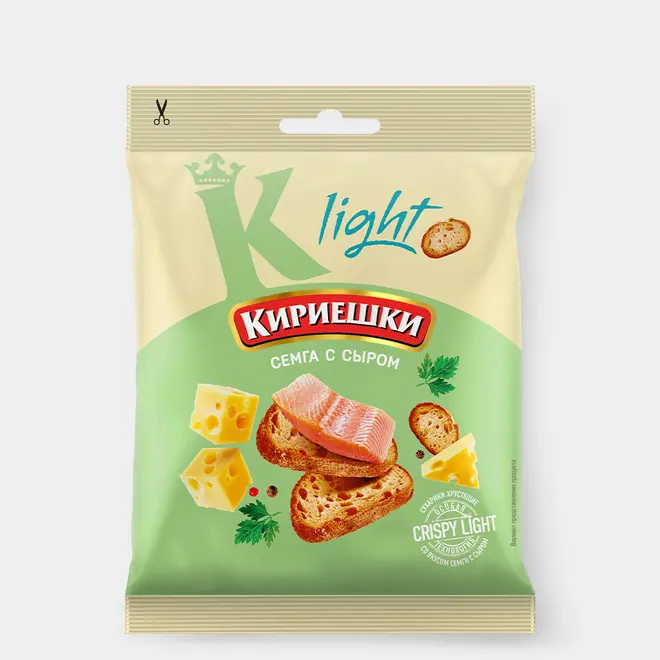 54910.webp «Кириешки Light», сухарики со вкусом «Сёмга с сыром», 33 г