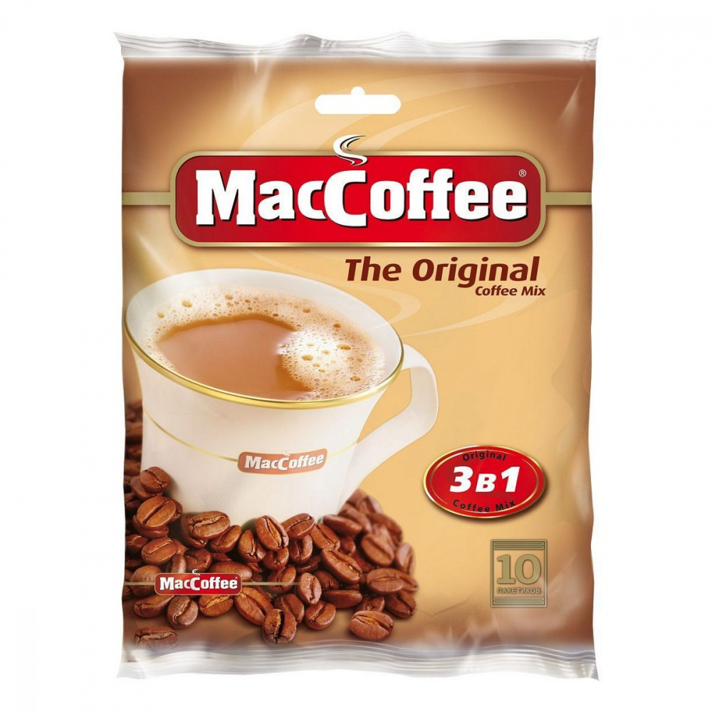 54be6e49c9688075e8fc28d53d18110c.jpg Кофейный напиток растворимый 3 в 1 MacCoffee "The Original", 20 г х 10 пакетиков