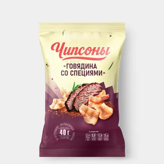 56093.webp «Чипсоны», чипсы со вкусом говядины со специями, 40 г