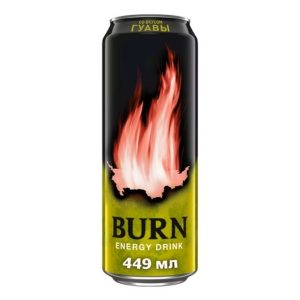 Напиток энергетический Burn «Гуава», газированный, безалкогольный, ж/б, 0,449 л — купить в Красноярске