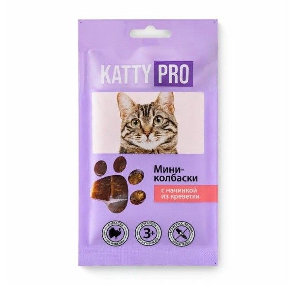 5ewyn6qyd75szgw1y7lxuk8vxuokscxu.jpg Лакомство для взрослых кошек Katty Pro "Нежные колбаски", 20 г