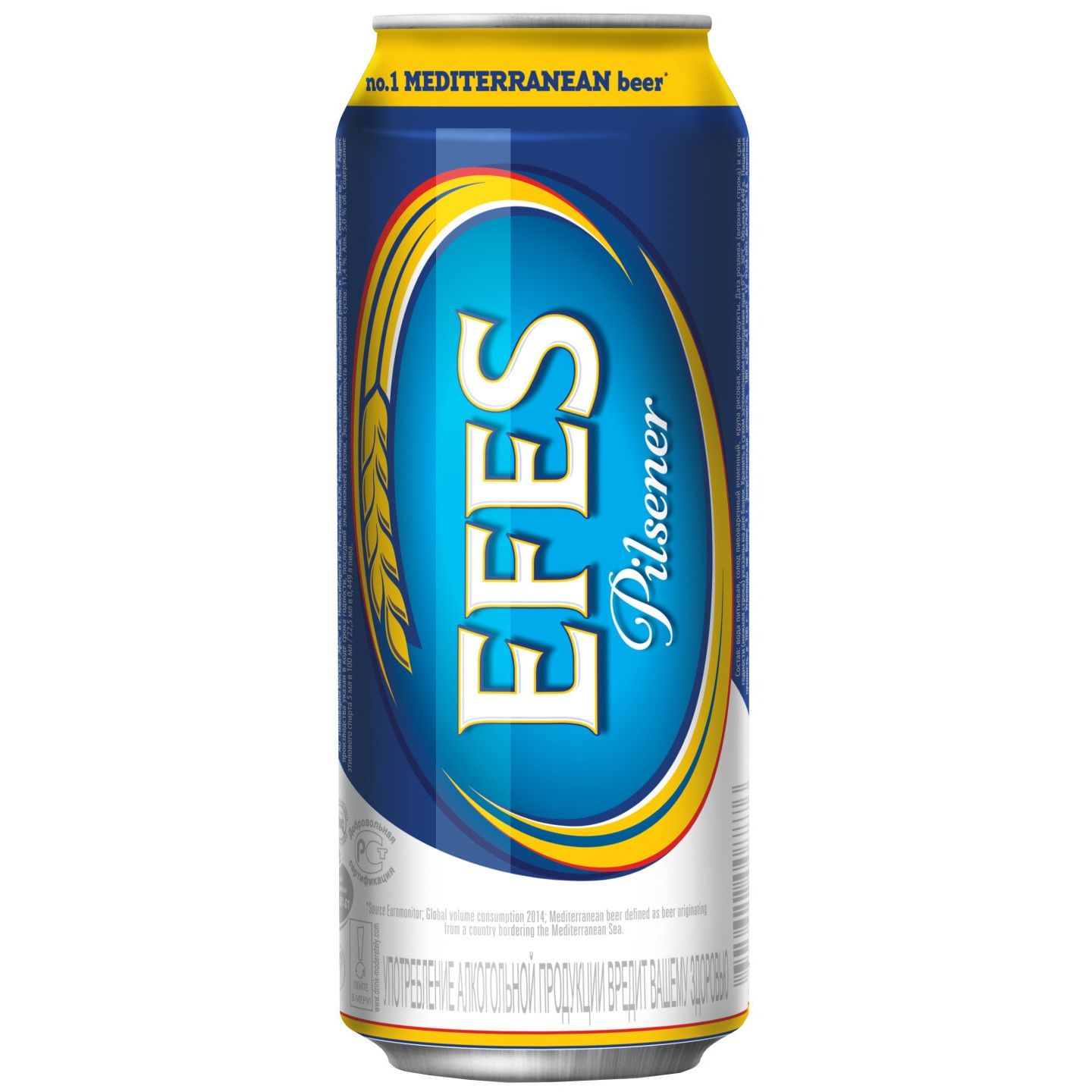8d4c98ad53925ea8da83a3b415b83d50.jpg Пиво светлое Efes Pilsener, 5%, ж/б, 0,45 л