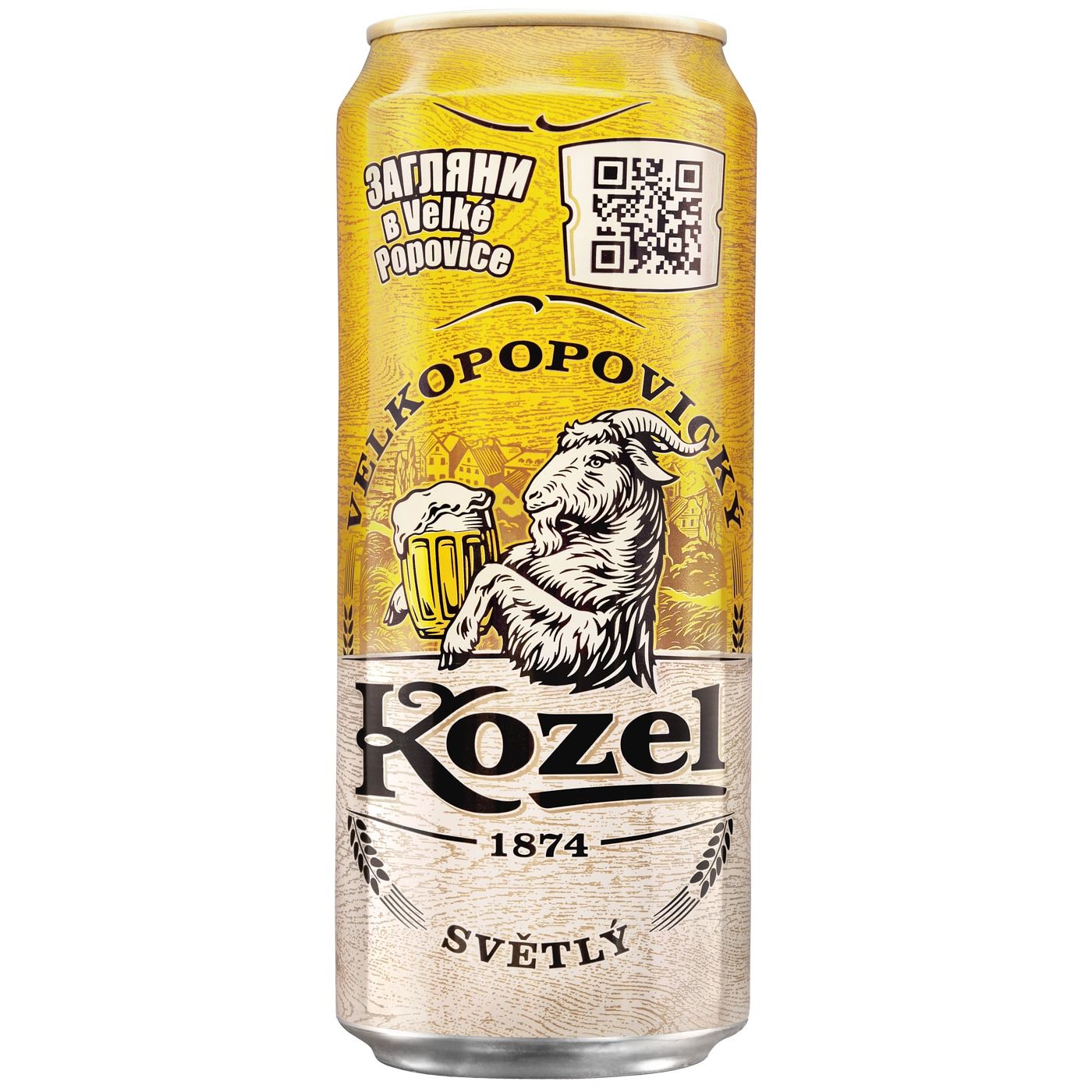 9d54263f4d82f1ed5f23e678d4be4f2b.jpg Пиво светлое Velkopopovicky Kozel "Svetly", 4%, ж/б, 0,45 л