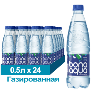 Вода питьевая BonAqua, газированная, ПЭТ, 0,5 л