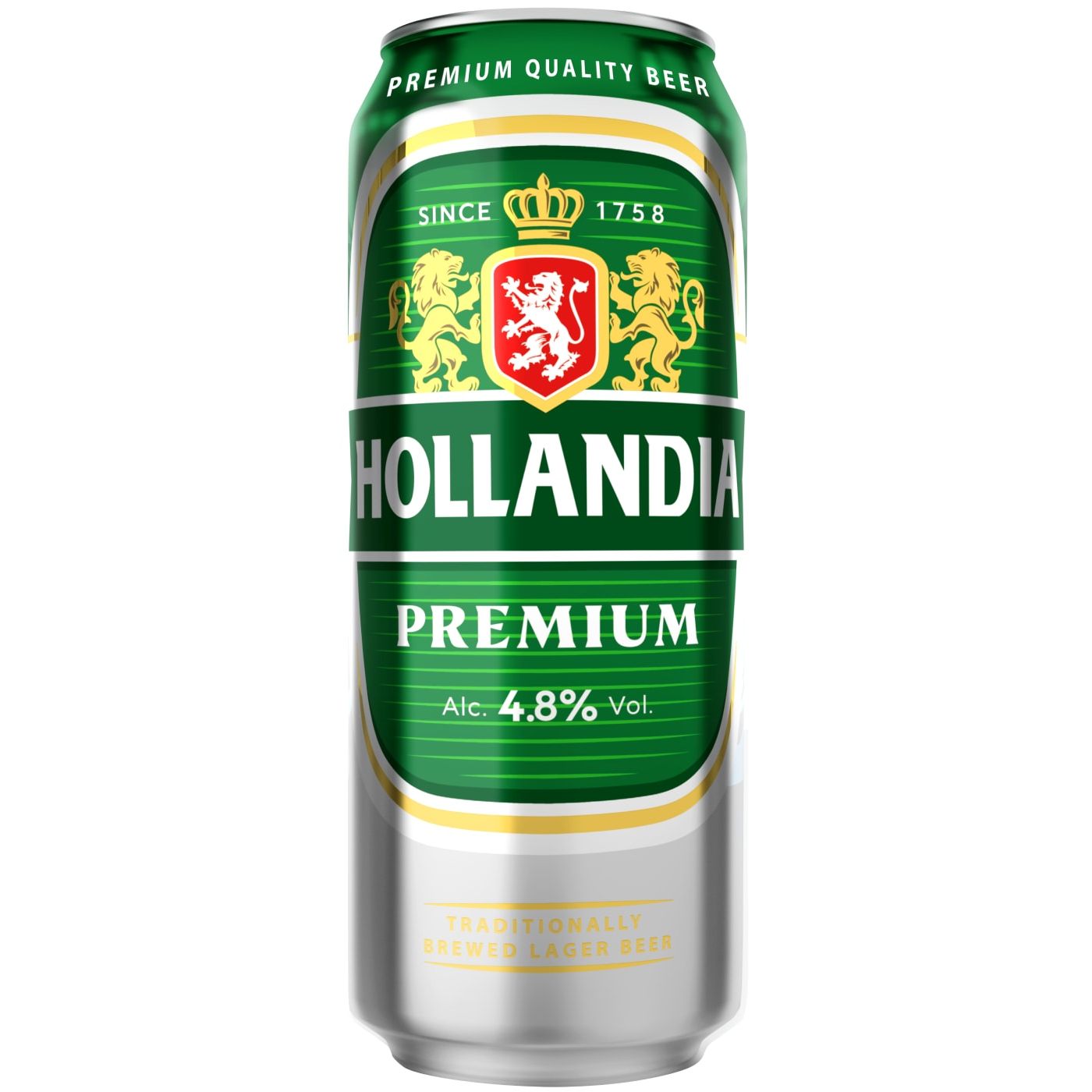 bee875cef261489168ad01041b8079b6.jpg Пиво светлое Hollandia "Premium quality", 4,8%, ж/б, 0,5 л