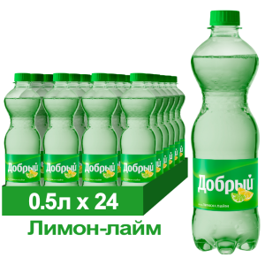 Напиток газированный Добрый «Лимон-Лайм», ПЭТ, 0,5 л