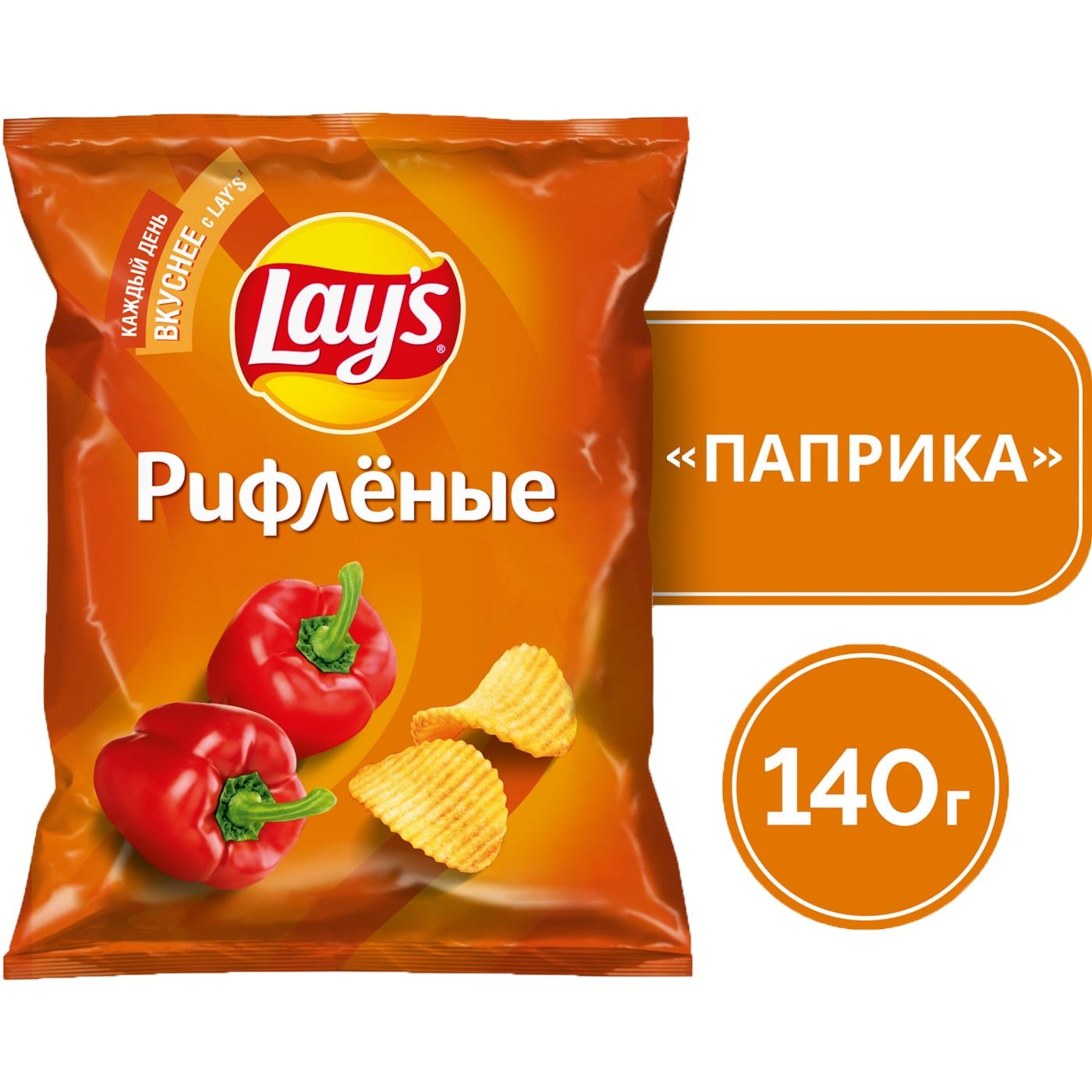 cacea376bd54f216e9631c440300f1b5.jpg Чипсы картофельные Lay's "Паприка", рифленые, 140 г