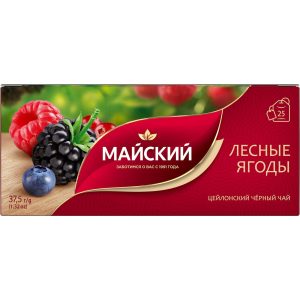 Чай черный Майский «Лесные ягоды», с добавками, 25 пакетиков — купить в Красноярске