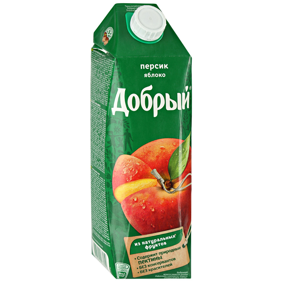 e66c9678880cbbf49c79346472f9efd4.jpg Нектар Добрый "Персик-Яблоко", 1 л