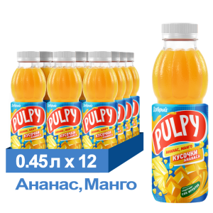 Напиток сокосодержащий Добрый Pulpy «Ананас-Манго», ПЭТ, 0,45 л