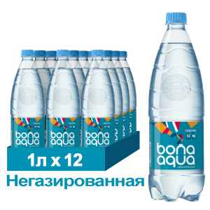 Вода питьевая BonAqua, негазированная, ПЭТ, 1 л
