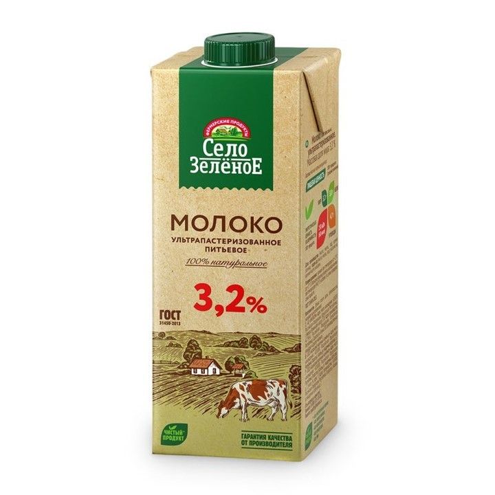 ho98dyj5udvqz2v2kzdqbbbe8h3hkh37.jpg Молоко питьевое Село Зеленое, ультрапастеризованное, 3,2%, 950 мл