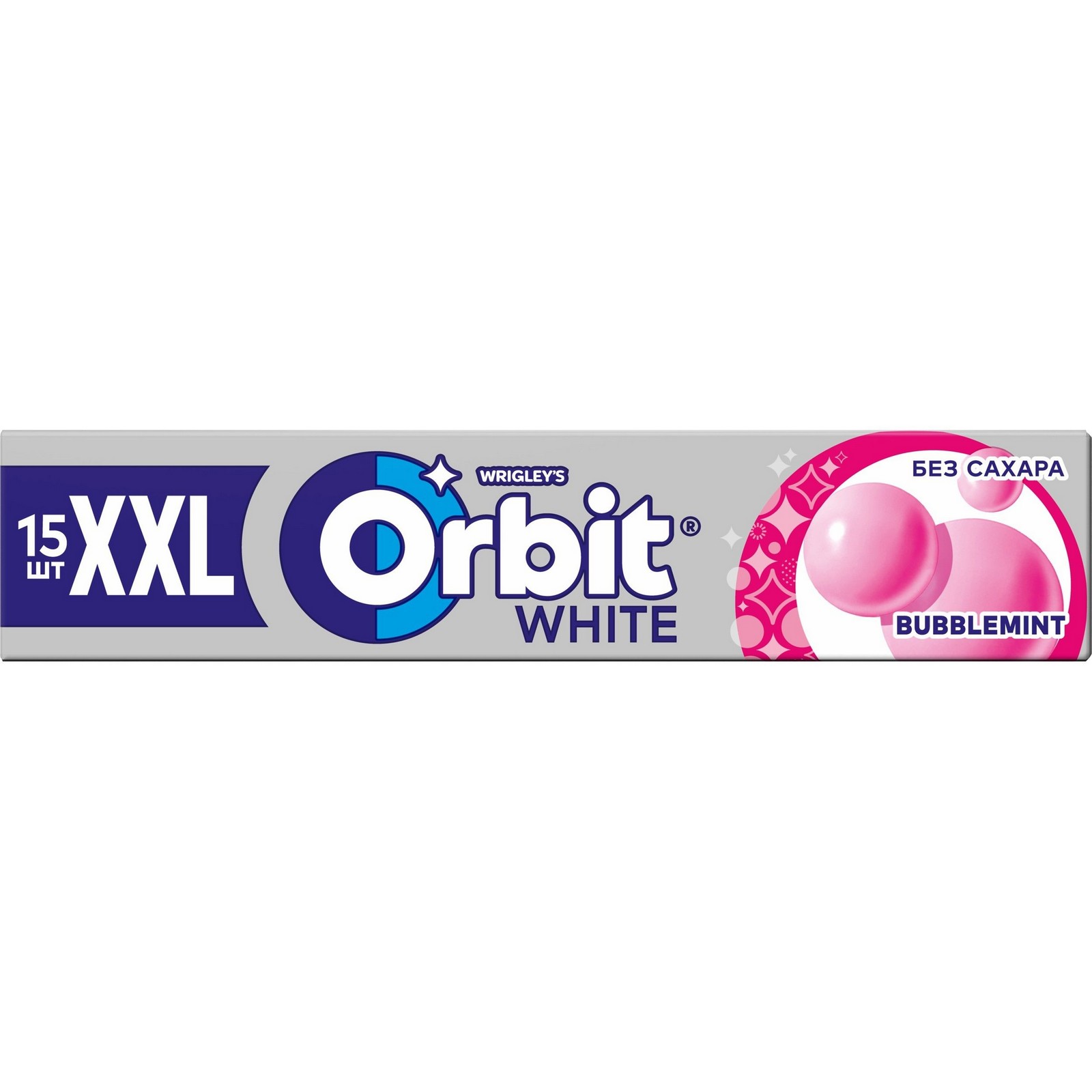 6442411 Orbit 925549 7241 _F - Front View Жевательная резинка Orbit "White XXL | Bubblemint", без сахара, 20,4 г