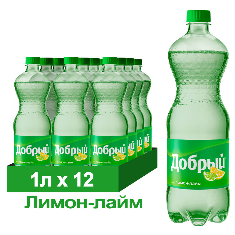 jnoks3cybq.png Напиток газированный Добрый «Лимон-Лайм», ПЭТ, 1 л