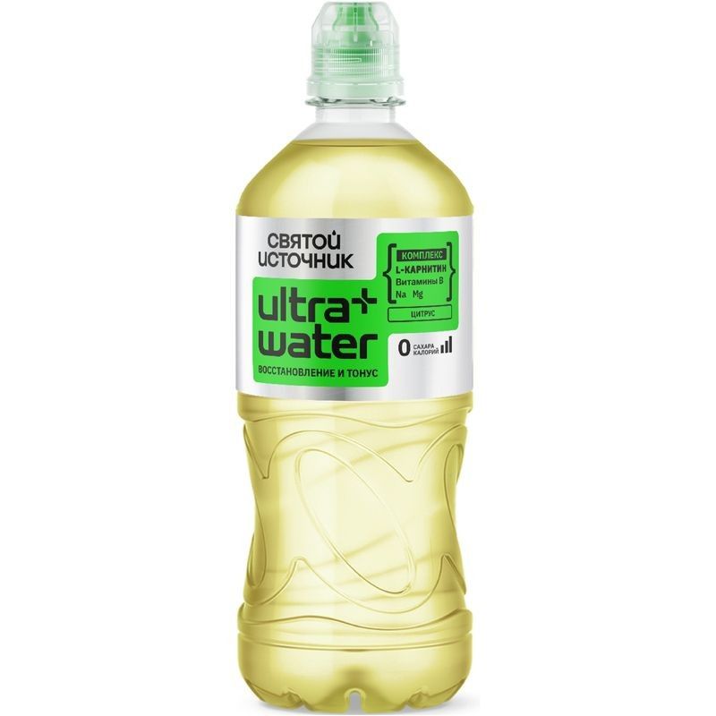 lfko8i8m4x3dc40arlxbwibqicogxbhl.jpg Напиток энергетический Святой источник "Ultrawater | Цитрус-Минералы-Витамины-L-карнитин", 0,75 л