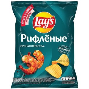 Чипсы картофельные Lay's "Пряная креветка", рифлёные, 105 г