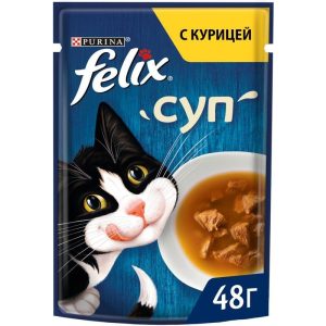 Суп для взрослых кошек Purina Felix «Курица», 48 г — купить в Красноярске