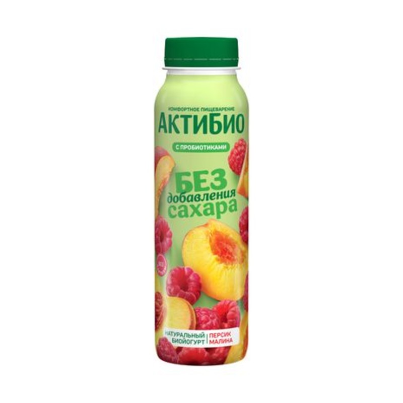 prod-11199-800 Йогурт питьевой Актибио безлактозный с персиком и малиной без сахара 1.5%, 260г