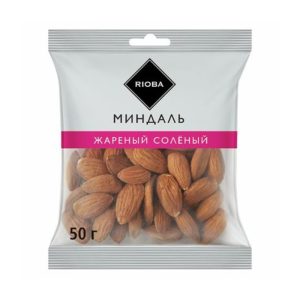 RIOBA Миндаль жареный соленый, 50г — купить в Красноярске