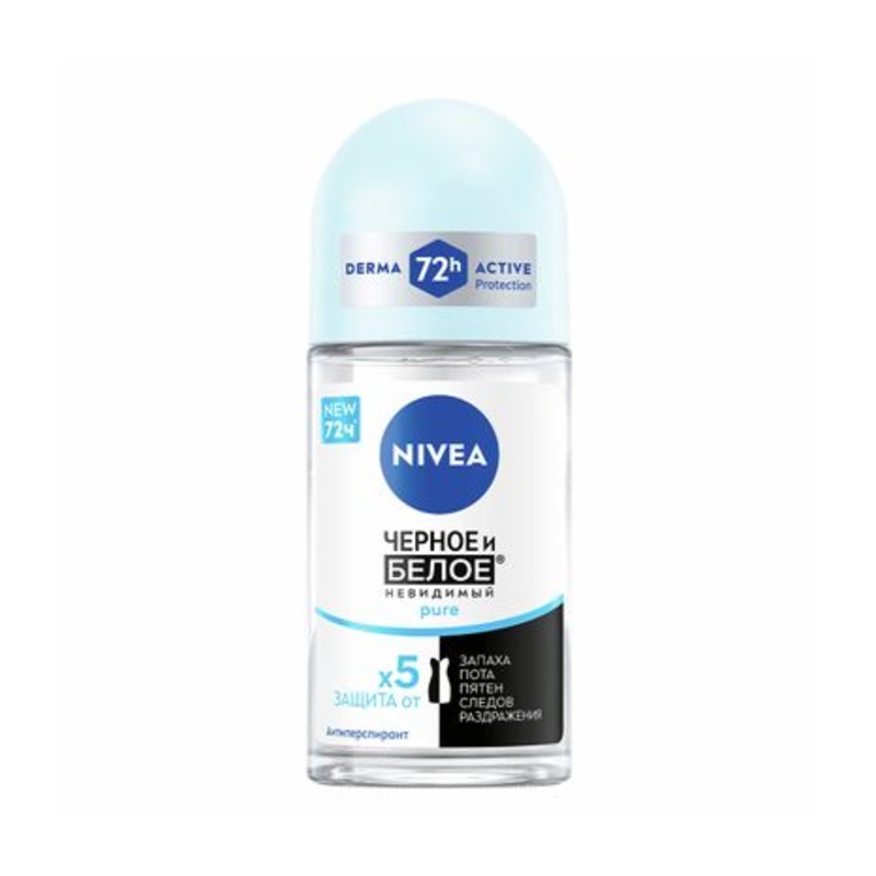 prod-11359-800 Антиперспирант-ролик Nivea Черное и белое Невидимый Pure, 50мл